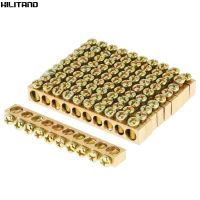 10pcs 5-7-10-Hole Electrical Distribution Wire Screw Terminal Brass Ground Neutral Bar Wire Connector Ground Bars