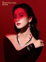 ♟❣ Magnetic buckle silk scarf necklace lazy thin section hair band neck collar collarbone pearl strip