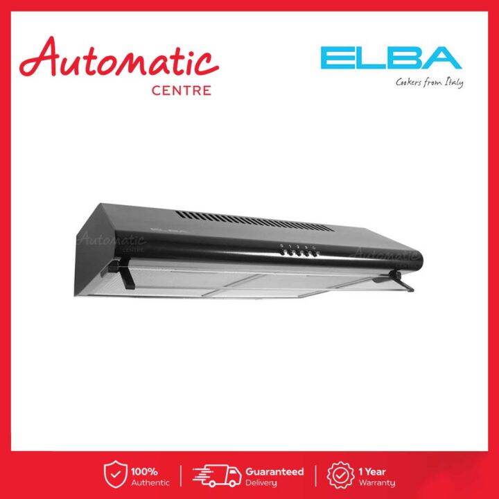 Elba 506A60BK 60cm Wall Type Range Hood with 1 Motor and Recirculating
