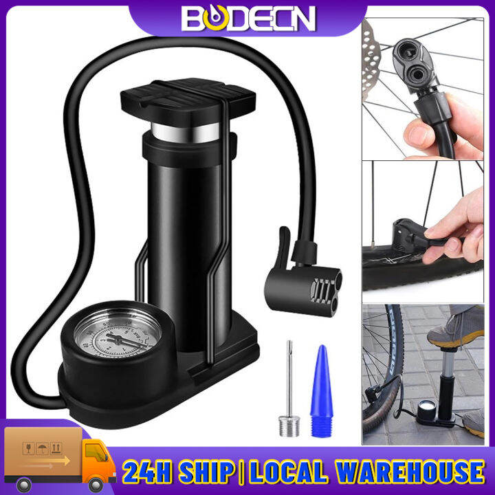 【24 hours delivery】Foot Tire Pump Bike With Gauge UltraLight Steel