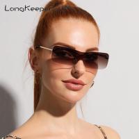 แว่นตาเดินทางของผู้หญิงแว่นตากันแดดไร้ขอบสี่เหลี่ยม Uv400ดีไซน์หนึ่งชิ้นสำหรับผู้ชายและแว่นตากันแดด