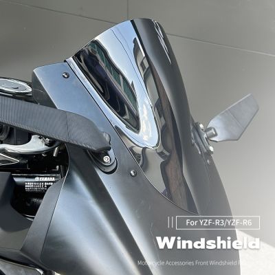 R25 YZF-R25ของ YZF-R3 YAMAHA MK 2021-2023ชุดกระจกบังลมของประดับจักรยานยนต์ด้านหน้า
