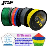 JOF 12x Janpan Imported Fible Silk Fishing Line300M High-Density weaving Mehtord Fishing Line 25LB 30LB 39LB 50LB 65LB 77LB 92LB Fishing Lines