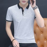 [Stock] polo shirt mens short sleeve Lapel T-shirt business solid color, casual