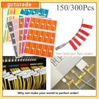 GOTORADE 150/300pcs กาวในตัว เครื่องมือมาร์กเกอร์ กันน้ำ เครือข่าย แท็กประจำตัว ฉลากสายเคเบิล ออแกไนเซอร์ไฟเบอร์ สติ๊กเกอร์