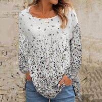 Women‘s Long Sleeves T-Shirt 3d Gradient Flowers Print Tops Tee Casual Street Pullovers 2023 Latest Oversized Woman Y2k Clothing