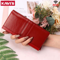 KAVIS Genuine Leather Women Clutch Wallet Red Long Female Coin Purse Portomonee Card Holder Handy for Phone Bag Passport Walet