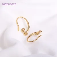 【YF】▬◈  14K Gold Plated Curling Earrings Hooks Metal French Earring Ear Wire Making Accessories