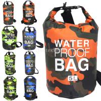 PVC Waterproof Dry Bag 2L 5L 10L 20L Camo Outdoor Diving Foldable Man Women Beach Swimming Bag Rafting River Ocean backpack