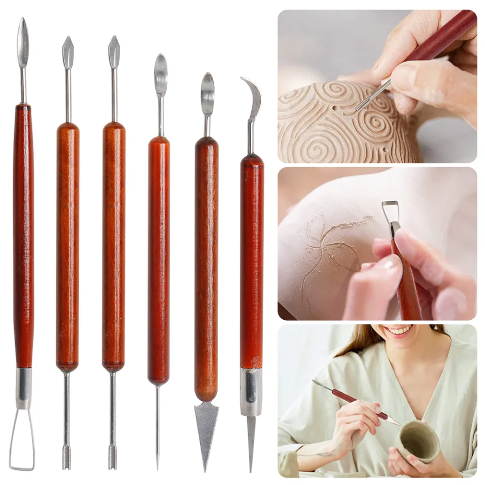 Pottery Clay Tools, Circular Round Hole Pottery, Clay Round Hole Cutter,  Pottery Clay Ceramic Tools For Pottery Sculpture Modeling(1set, Wood Color)