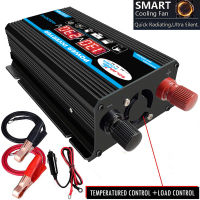 อินเวอร์เตอร์ดัดแปลงคลื่นไซน์ความถี่สูงอินเวอร์เตอร์แปลงไฟสูงสุด4000W DC 12V เป็น AC 110V ตัวแปลงเครื่องชาร์จไฟในรถยนต์พร้อมพอร์ต USB คู่2.1A คลิปแบตเตอรี่หน้าจอแสดงผล