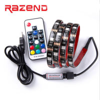 5V 5050 USB LED Strip RGB 60LED พื้นหลังชุดไฟ PCB สีดำพร้อม17Key RF รีโมทคอนล Mini 3Key Controller