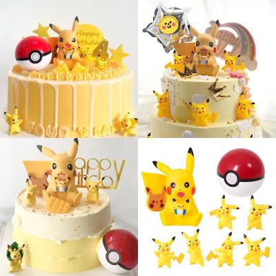Pokemon Pikachu Cake Supplies Toy Ornaments Party Cake Decoration Character Anime Doll Enamel Collect Toy Gift Kid Child Gift