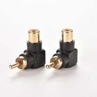 2pcs x RCA ชายหญิง M/F อะแดปเตอร์เสียง AV ปลั๊ก 90 มุมขวา