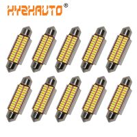 HYZHAUTO 10Pcs Festoon 31mm 36mm 39mm 41mm LED Bulbs C5W C10W Car LED Reading Light White Canbus 4014 SMD Auto Door Trunk Lamp