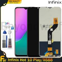 Beyondwolf จอเดิมสำหรับ Infinix Hot 10 Play/X688C เครื่องดิจิไทเซอร์จอแสดงผล LCD แบบสัมผัสหน้าจอ X688B แทนการประกอบสำหรับ X688B X688C เล่น10 Infinix Hot กับเฟรมกลางสำหรับ Infinix Hot 10 Play X688B X688C