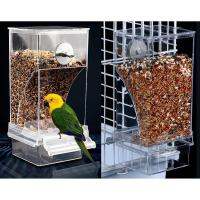 Parrot กล่องอาหาร Anti-Splash Arc-Shaped Self-Sliding Design เครื่องให้อาหารอัตโนมัติ Bird Cage อุปกรณ์เสริม