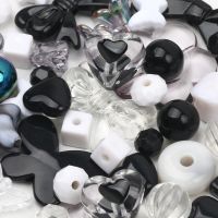 20g 8-34mm Transparent Black Series Acrylic Loose Spacer Beads for Jewelry Making DIY Bracelets Earrings Necklace Accessories