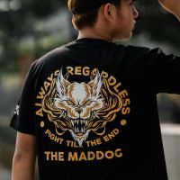 เสื้อเลือกตั้ง Maddogstreet® เสี้อยืด ลาย รุ่น หมาป่าทอง แขนสั้น เสื้อยืดผู้ชาย S-5XL