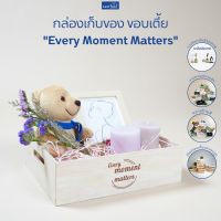 FASTTECT กล่องเก็บของ ขอบเตี้ย "Every moment matters" - กล่องไม้ กล่องใส่ของ ลังใส่ของ ลังไม้