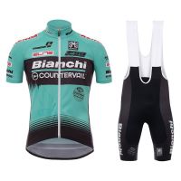 ชุดเสื้อเจอร์ซีย์นักปั่น BIANCHI ผู้ชายใหม่2023ชุดชุดสำหรับขี่จักรยานกางเกงขาสั้นสายเอี๊ยม Lengan Pendek Musim Panas ชุดเสื้อเจอร์ซีย์นักปั่นขี่จักรยานแห้งเร็วชุดเสื้อเจอร์ซีย์นักปั่น