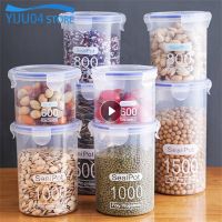 hotx【DT】 Food Sealed Jars Large Capacity Transparent Cereal Grain Rice With Lids Spices Cans Storage