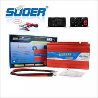 Suoer12V1000W อินเวอร์เตอร์ 12V to 220V SUOER PURE SINE WAVE ชนิดคลื่นเพียวซายเวฟแถมสายคีบแบต