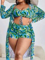 【LZ】✿✥  Conjunto de biquíni feminino push-up de três peças roupa de banho sexy maiô plus size roupas de banho separadas novo 2022