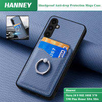 HANNEY Huawei Nova 10 9 9SE 10SE Y70 Y90 Plus Honor X9A X8A X7A X8 5G เปลือกโทรศัพท์มือถือคาร์บอนไฟเบอร์กล่องนามบัตรที่มีแหวนป้องกันการสั่นสะเทือนการป้องกันการตกเมก้าฝาครอบด้านหลัง C1-8