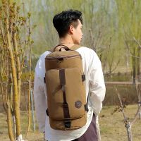 ? Shoulders the fashion bag retro men canvas backpack laptop college students bag fashion leisure gym bag