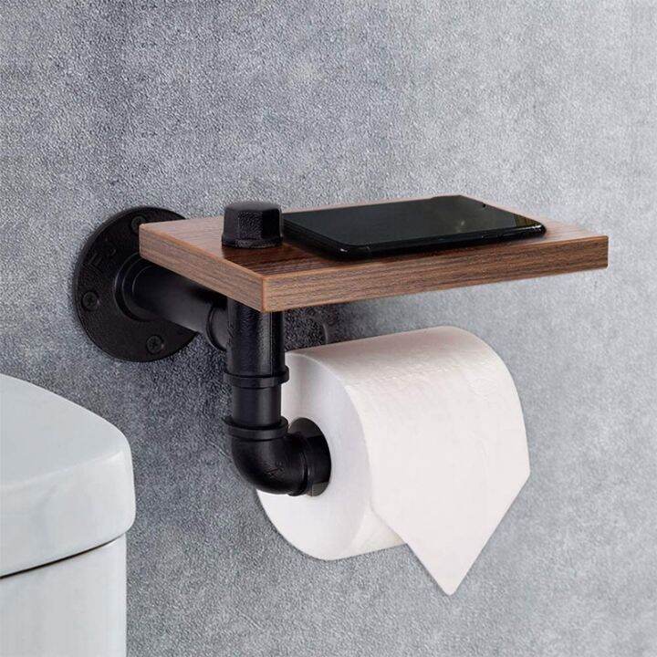 rustic-industrial-toilet-paper-roll-holder-pipe-floating-holder-for-home-bathroom-wall-mounted-shelf