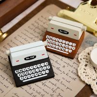 Vintage Typewriter Shape Card Holder Wooden Memo Clips Photocard Holder Kawaii Messege Note Display Stand Office Desk Organizer Clips Pins Tacks