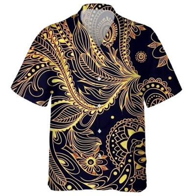 ✅เสื้อฮาวายลายดอกไม้ทรงเรขาคณิต3มิติใหม่2023เสื้อผู้ชายลาย Paisley Swirl สีสันสดใสทรงหลวมเสื้อผู้ชายแฟชั่นสตรีทแวร์สินค้าตามสั่ง