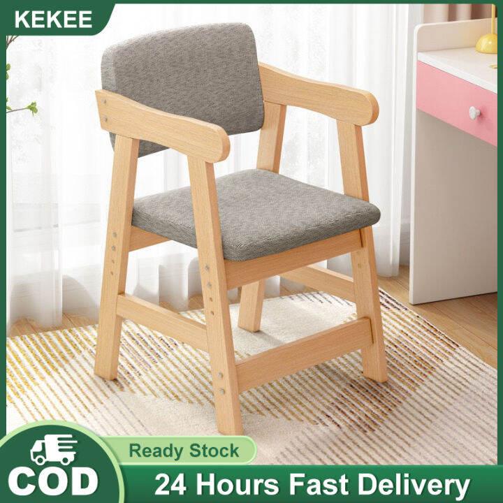 KEKEE 【Solid Wood】Study Chair For Student Adjustable Single Chair For Study Table Wooden Office