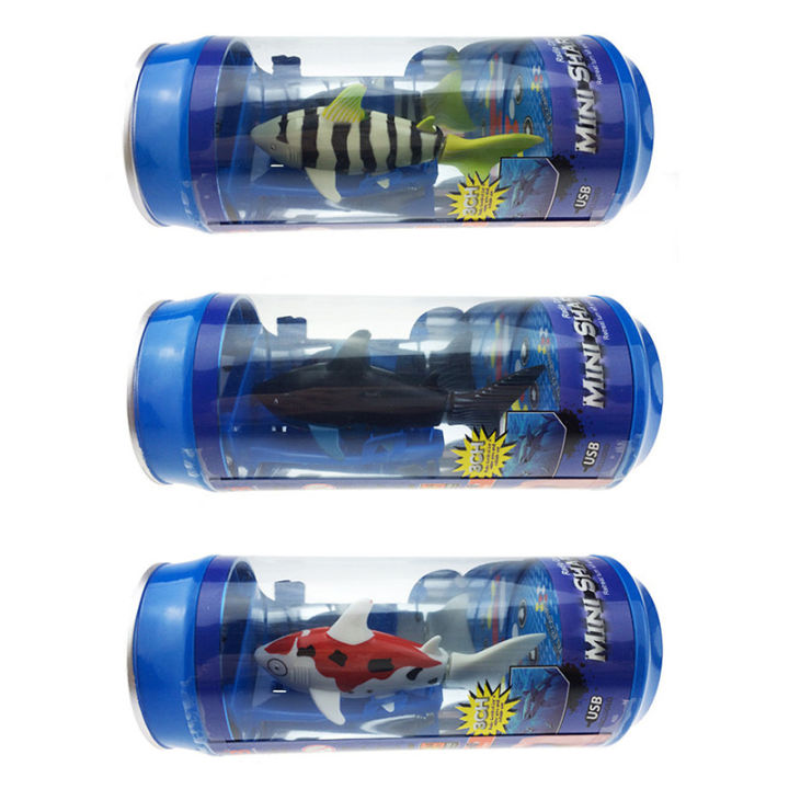 หุ่นยนต์ปลาบังคับวิทยุของเล่น-ปลาสีขาวพาดดำ-fish-radio-control-robot-fish-toy-fish-white-stripe-black