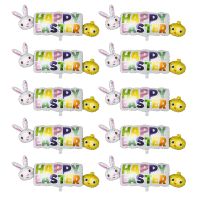 Happy Easter Bunny Aluminum Film Balloons Set of 10 Cartoon Animal Balloon Ornament for Easter Festival Birthday Baby Shower