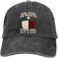 Born Raised and Protected by God Guns Guts and Glory Unisex Cotton Hat Vintage Adjustable Baseball Cap Fashion Hip Hop Hat