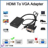 JXFTKM อินพุต HDMI ตัวผู้ ตัวแปลง HDMI เป็น VGA พร้อมพอร์ตเสียง3.5มม. สากลสากลสากล ตัวแปลง HDMI เป็น Audio ทนทานต่อการใช้งาน เอาต์พุต VGA ตัวเมีย