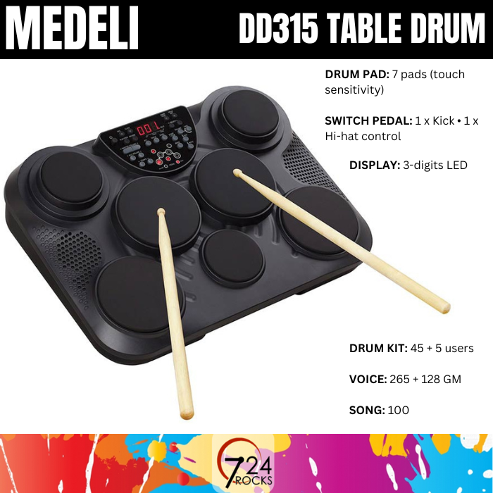 724ROCKS MEDELI drum set MEDELI DD315 electronic drum kit Medeli table