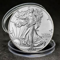 Limited Edition 2023 Non-สกุลเงินเหรียญที่ระลึกเทพธิดา Liberty และ Silver-Plated Eagle เหรียญ Patriotic Badge of Honor-sheguaecu