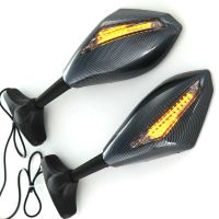 Carbon LED TURN SIGNALS REAR VIEW Sport Bike Side MIRRORS Universal for Honda Yamaha CBR CBF ZRX ZZR ZX GSXR YZF R1 R6 R6S