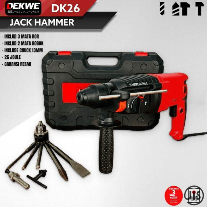 Mesin Bor Bobok Beton DEKWE DK26 Rotary Hammer Drill 26mm Set Mesin Bor ...