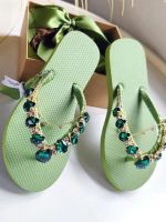 Hot sell New Flats Slippers Women Shoes 2023 Summer Beach Clip Toe Slides Designer Flip-flops Crystal Chain Sandals Fad Women Slippers 42