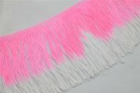 Pink White Gradient color Tassel Fringe ribbon trimming polyester Stage Clothes Accessories Lace Ribbon 10 yards