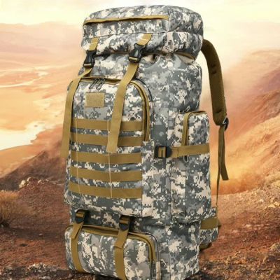 กระเป๋าเป้ 80L กระเป๋าเดินทาง กระเป๋าลายพราง กระเป๋าท่องเที่ยว กระเป๋าเป้ลายพราง ลายทหาร ทนทานกันน้ำแข็งแรงใส่ของได้เยอะ