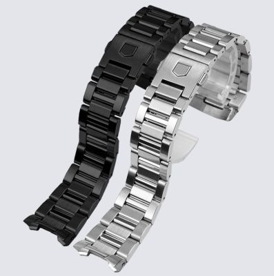 สายนาฬิกากําไล22มม. 24มม. สำหรับแท็กชุด Heuer Calera แท่งสแตนเลสสตีลอุปกรณ์สายรัดนาฬิกาสายรัดข้อมือสีเงิน CarterFa