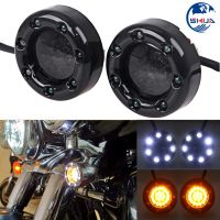 สัญญาณไฟเปิดไฟ LED สีขาวสีเหลืองอำพันสำหรับฮาร์เลย์รุ่น Road Glide ซอฟท์เทลไดน่าสปอร์ทเสตอร์1200 XL883N เหล็ก883