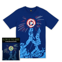 Marvel Men Captain America Glow In The Dark T-Shirt - เสื้อยืดผู้ชายลายกับตันอเมริกา เทคนิคเรืองแสงในที่มืด สินค้าลิขสิทธ์แท้100% characters studio