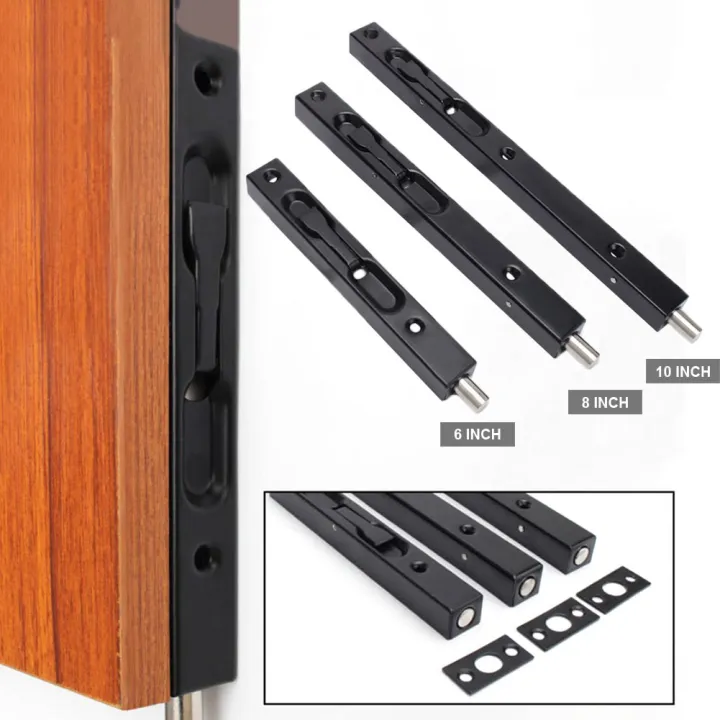 EG【Free Ship】6/8/10inch Door Flush Bolt Concealed Safety Door Lock for