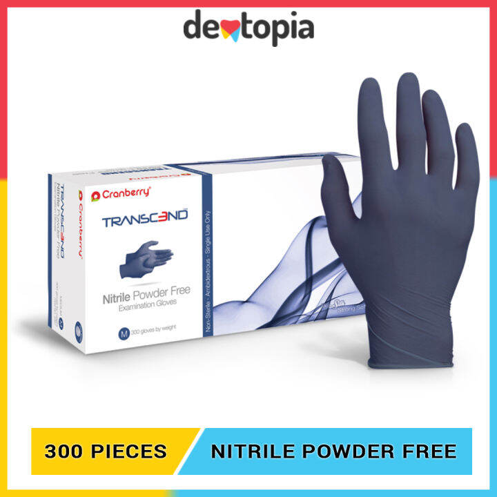 300pcs Cranberry TRANSCEND™ Nitrile Disposable Gloves Powder Free [XS